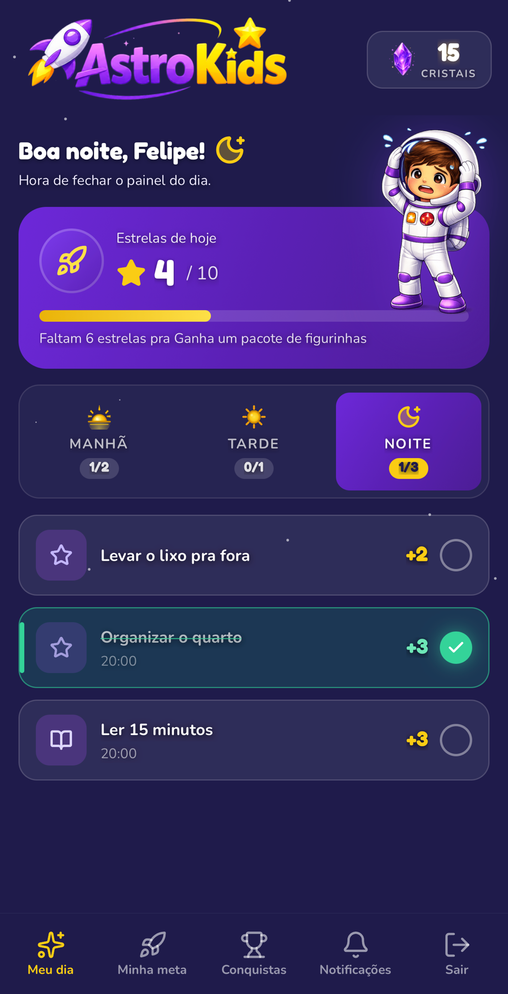 A criança vê e marca